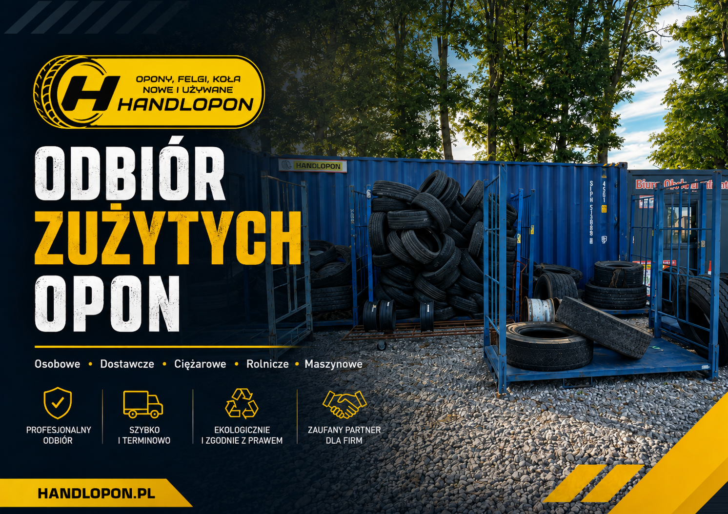Odbiór zużytych opon każdego typu - HANDLOPON